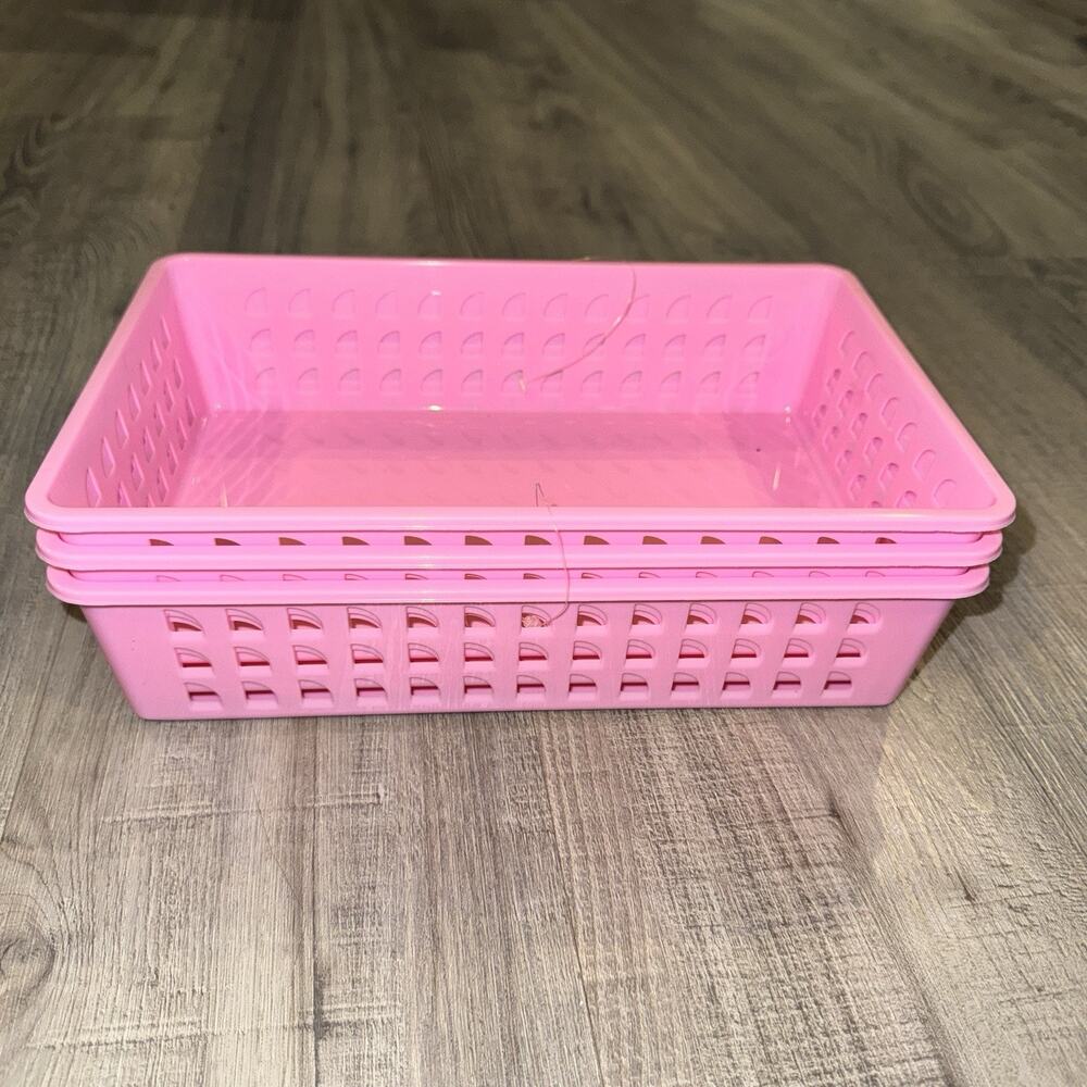 Making the Grade Pink Small Long Storage Baskets Containers 3 Count Hobby Lobby